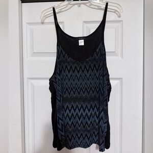 Deb Black & Blue Zigzag Print Camisole - Size 2X